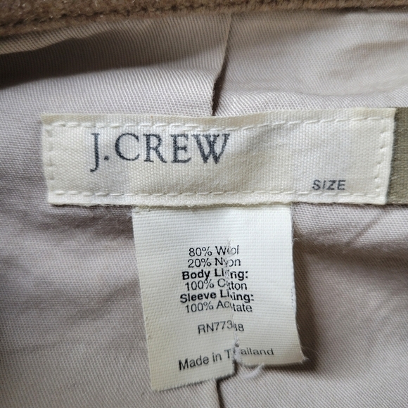 J Crew Jacket Women Size XL Brown Taupe Wool Blend 4 Pockets Hidden Zip Shacket - Picture 4 of 10